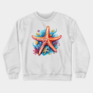 Orange Starfish Crewneck Sweatshirt
